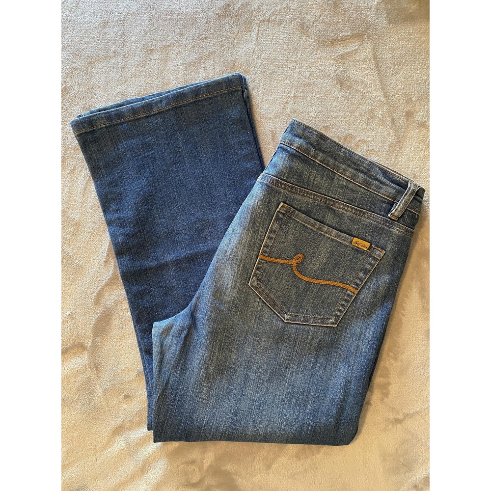 Bill Blass Jeans Womens Sz16 Blue Bootcut Stretch Linear Casual Classic‎ Boho